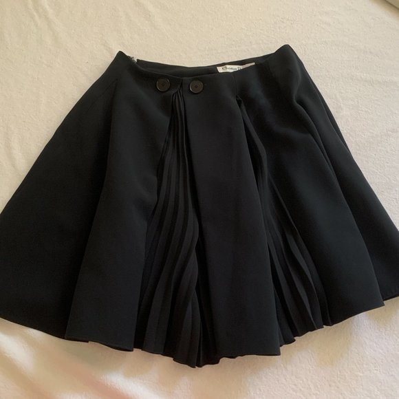 Dior dark navy mini pleated silk skirt FR 36 2 4 - Picture 3 of 12